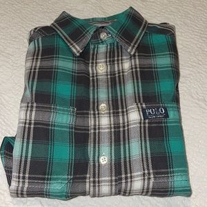 Polo Plaid Button Down Shirt Boys Size S (8)